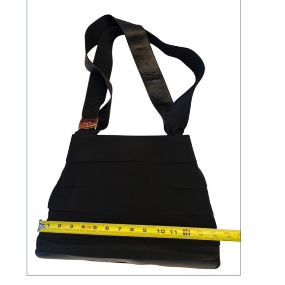 Salvatore Ferragamo Black Tiered Grosgrain Ribbon Shoulder Bag/Tote - Picture 8 of 11